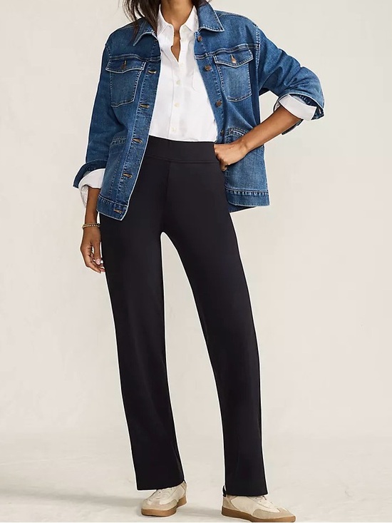Lands' End Pants - L - Lands End Mid-Rise Straight-Leg Women's Pants in Black